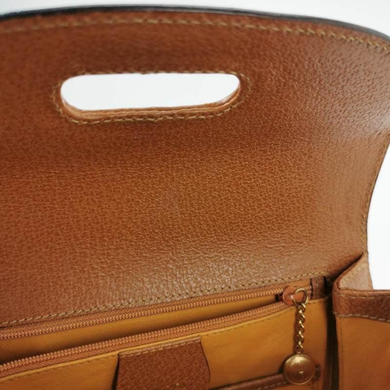 Gucci Bamboo 1947 Top Handle Bag Leather Small Camel with Strap For Sale 5