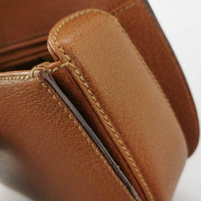 Gucci Bamboo 1947 Top Handle Bag Leather Small Camel with Strap For Sale 6
