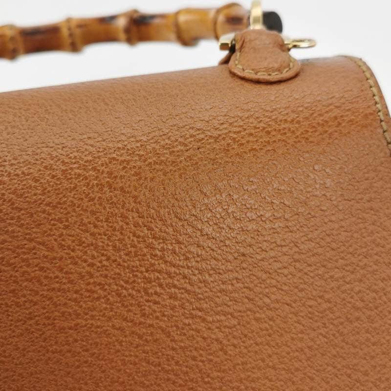 Gucci Bamboo 1947 Top Handle Bag Leather Small Camel with Strap For Sale 12