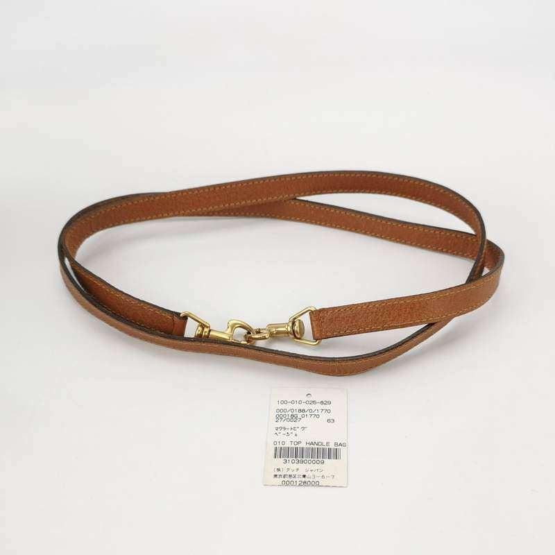 Gucci Bamboo 1947 Top Handle Bag Leather Small Camel with Strap For Sale 14
