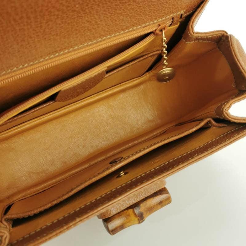 Gucci Bamboo 1947 Top Handle Bag Leather Small Camel with Strap For Sale 1