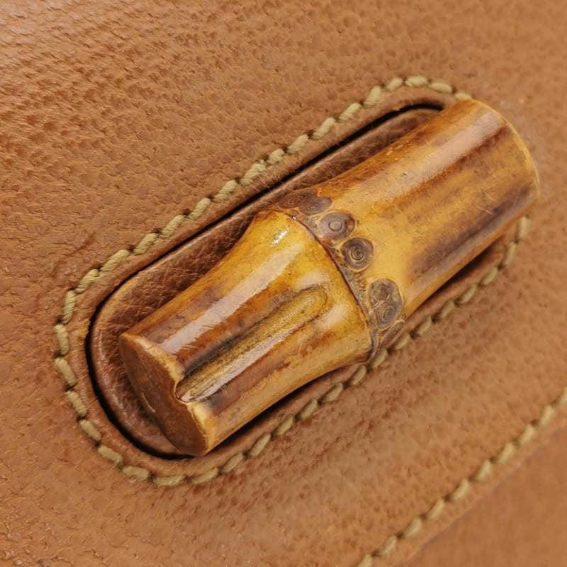 Gucci Bamboo 1947 Top Handle Bag Leather Small Camel with Strap For Sale 4