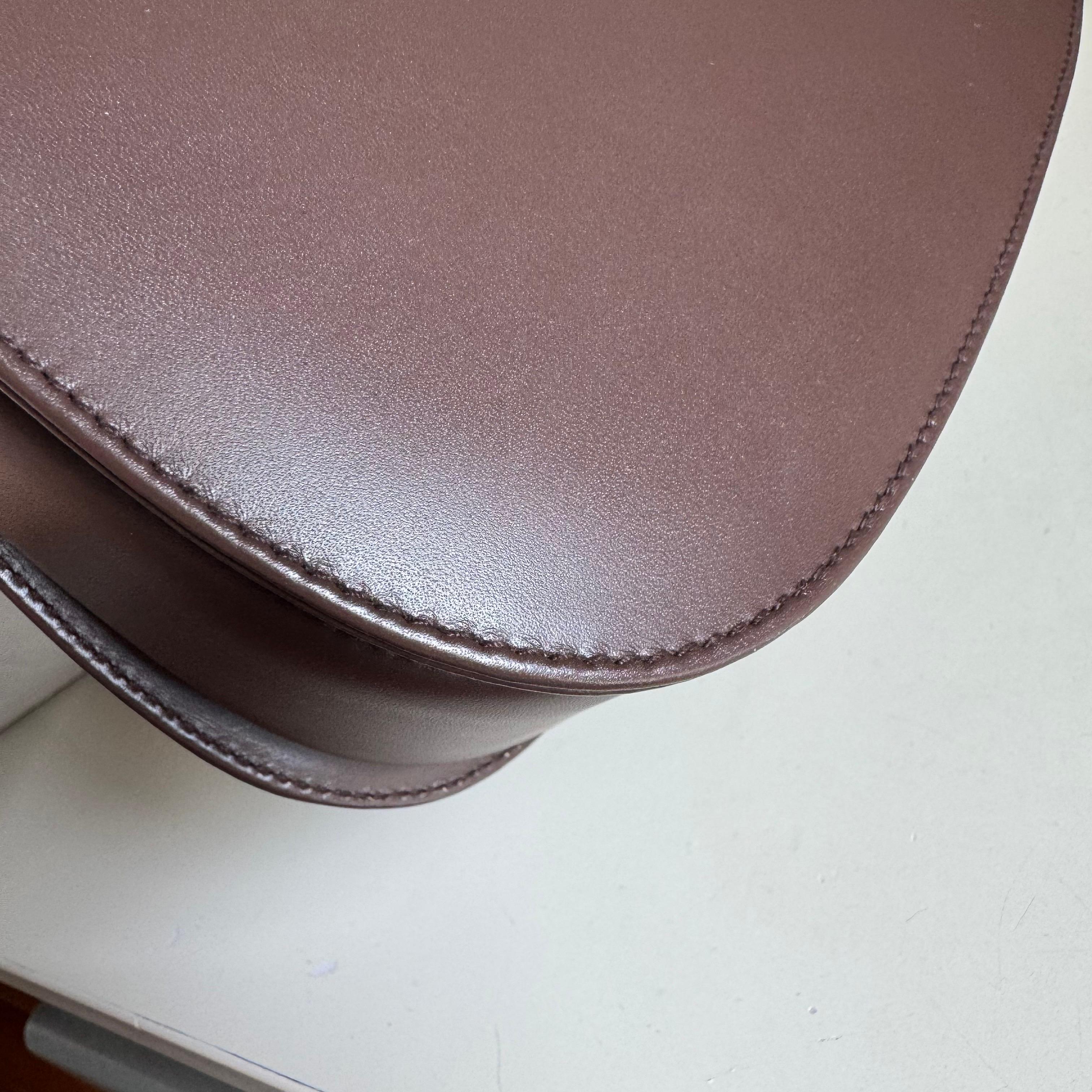 Gucci Bamboo 1947 Top Handle Bag Leather Small Chocolate Brown with Strap 8
