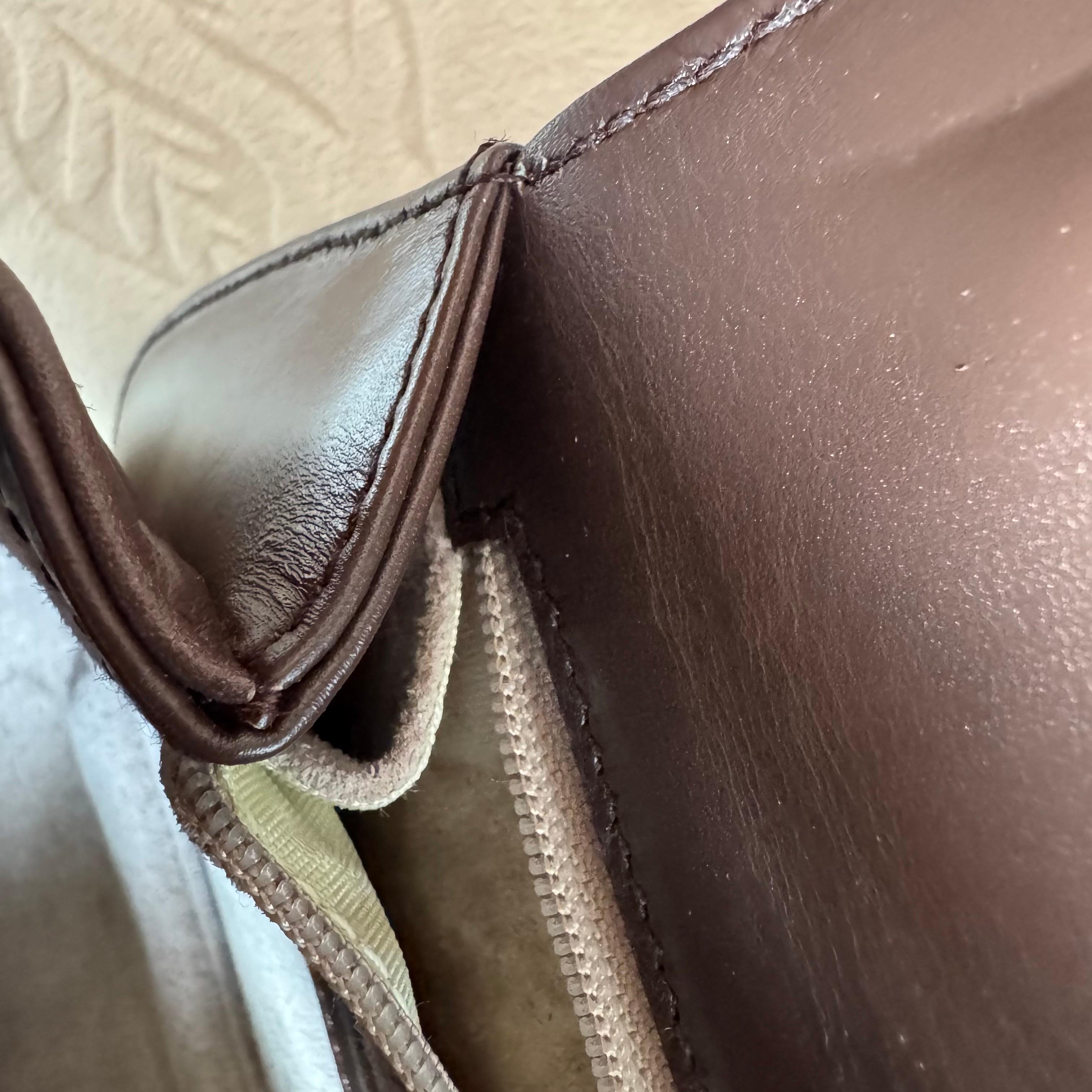 Gucci Bamboo 1947 Top Handle Bag Leather Small Chocolate Brown with Strap 9