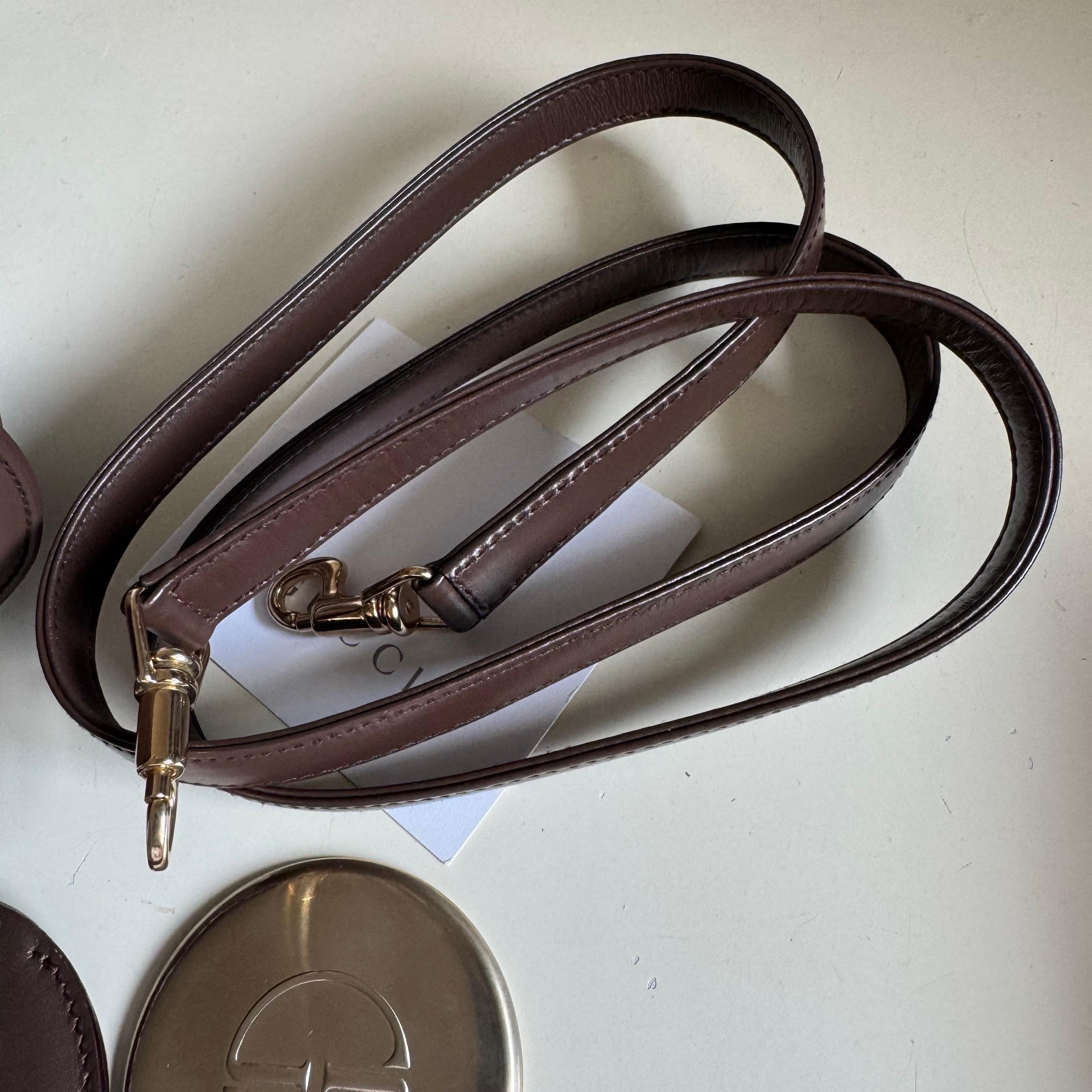 Gucci Bamboo 1947 Top Handle Bag Leather Small Chocolate Brown with Strap 11