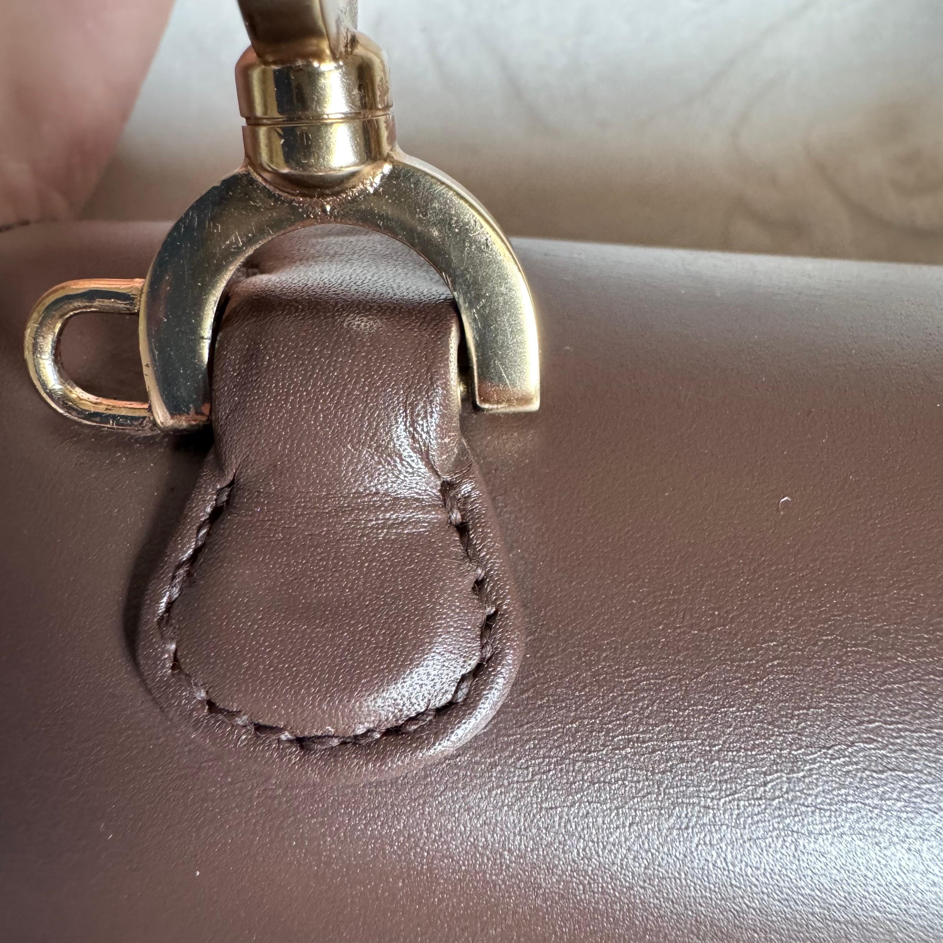 Gucci Bamboo 1947 Top Handle Bag Leather Small Chocolate Brown with Strap 13