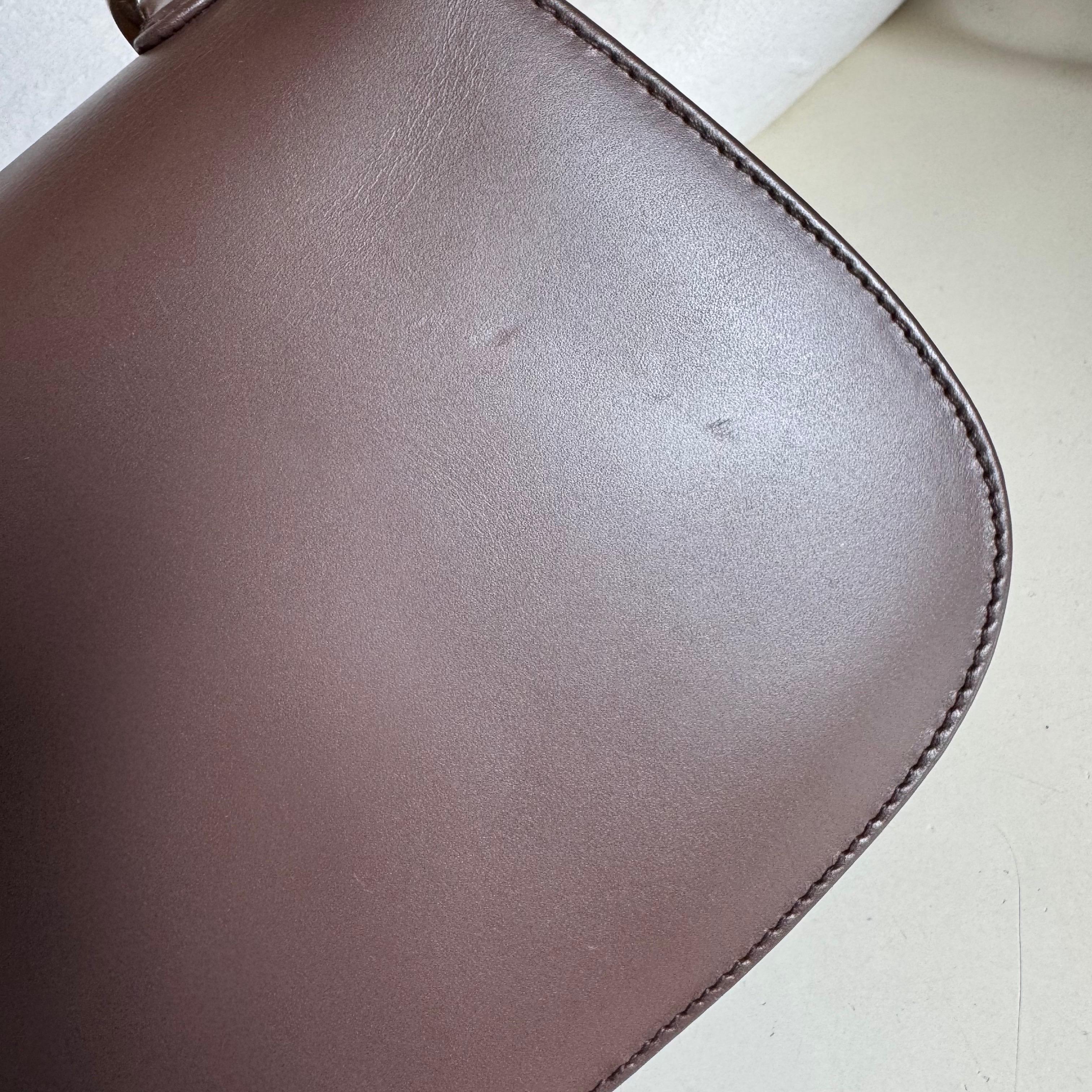 Gucci Bamboo 1947 Top Handle Bag Leather Small Chocolate Brown with Strap 15