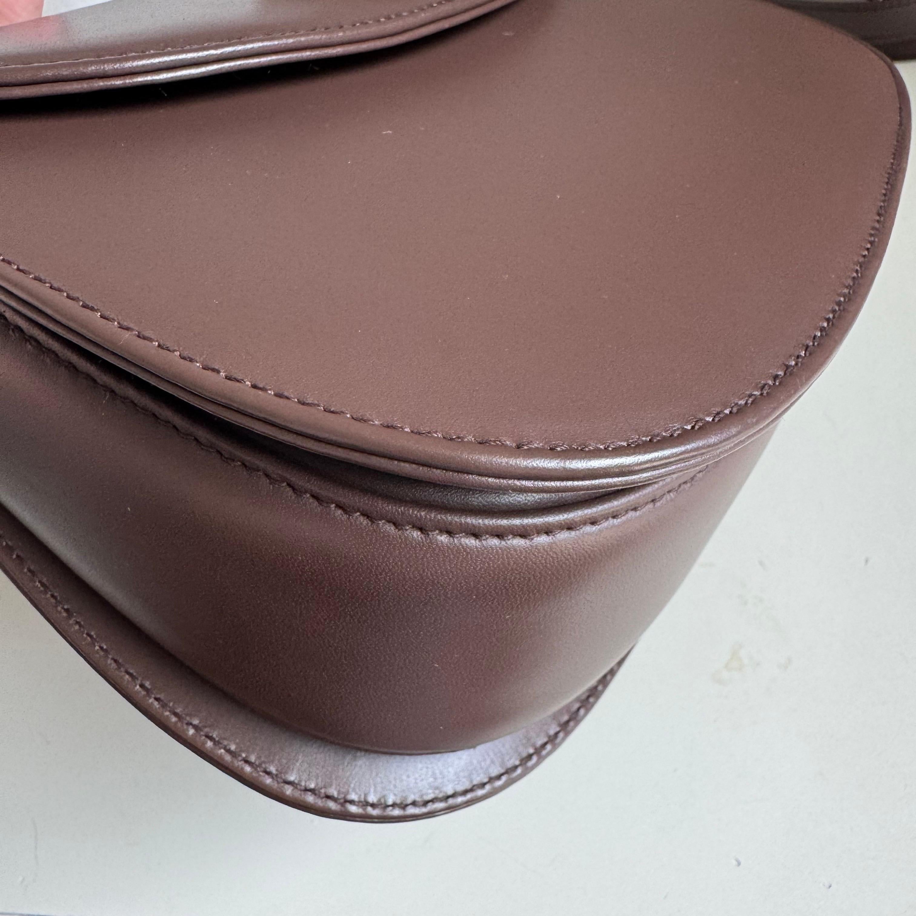 Gucci Bamboo 1947 Top Handle Bag Leather Small Chocolate Brown with Strap 3