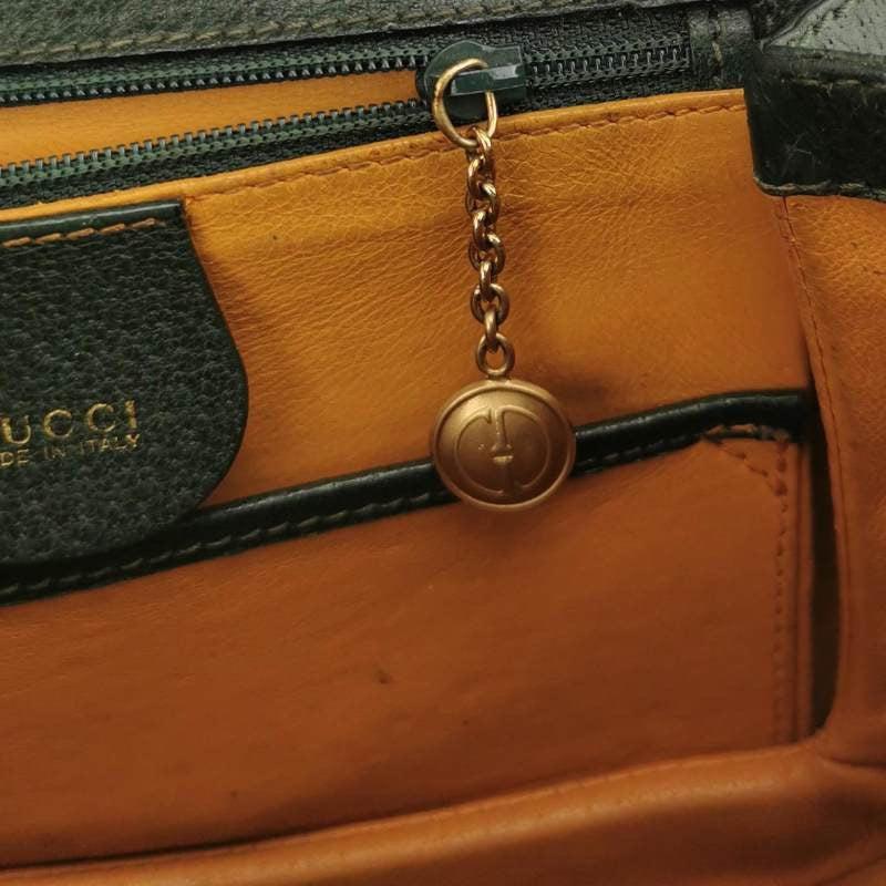 Gucci Bamboo 1947 Top Handle Bag Leather Small Dark Green 4