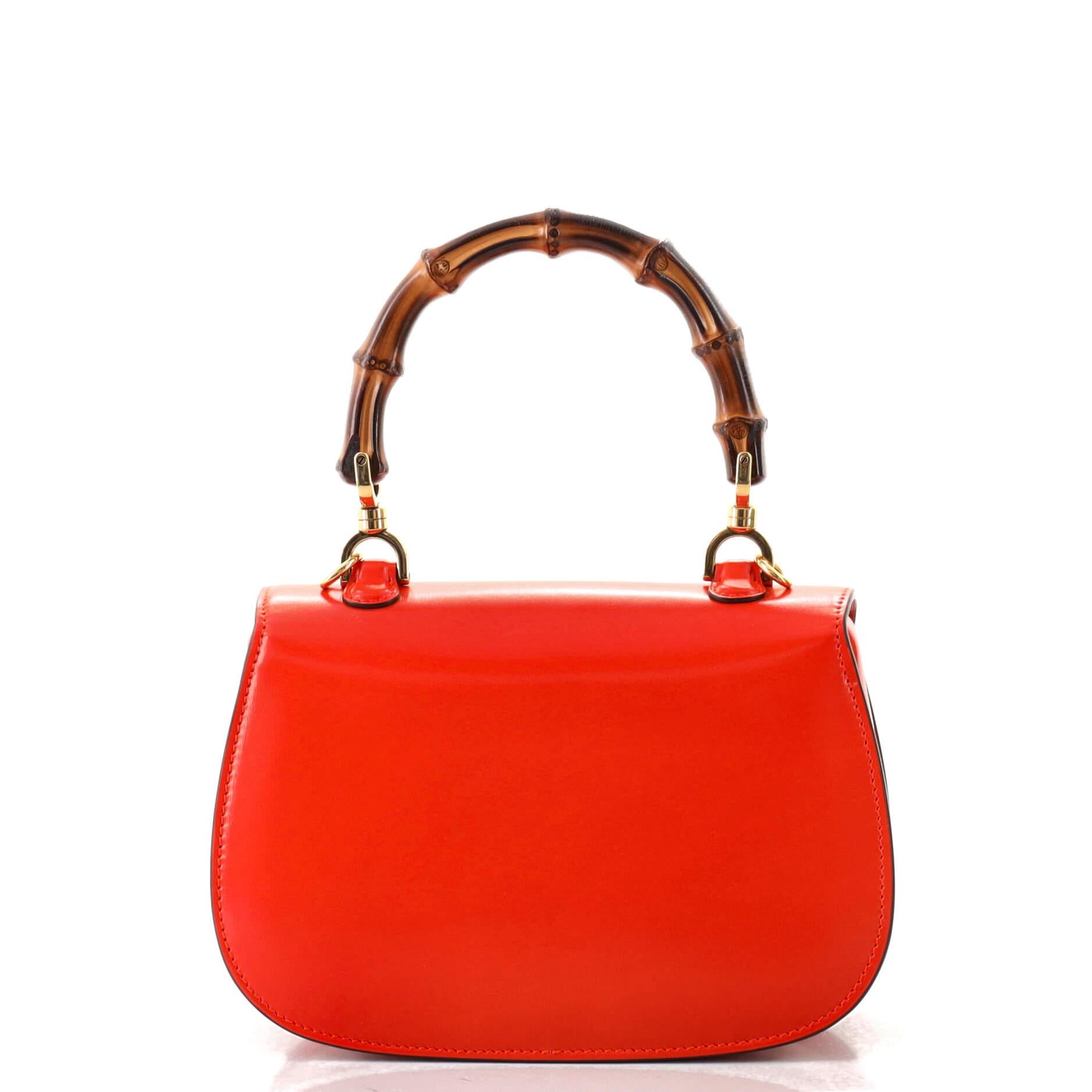 gucci red bamboo handle bag