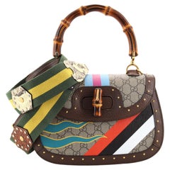 Gucci Bamboo 1947 Top Handle Bag Printed GG Coated Canvas and Studded Leather