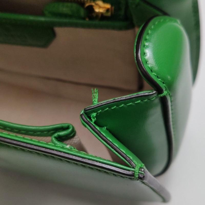Gucci Bamboo 1947 Top Handle Bag Small Green Box Leather 9