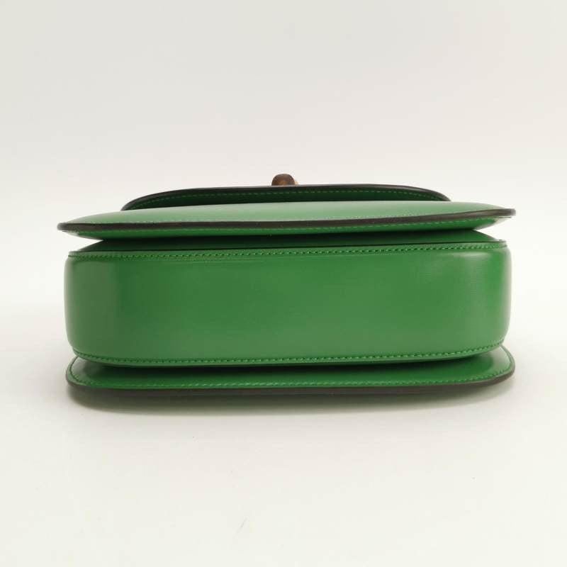 Gucci Bamboo 1947 Top Handle Bag Small Green Box Leather 2