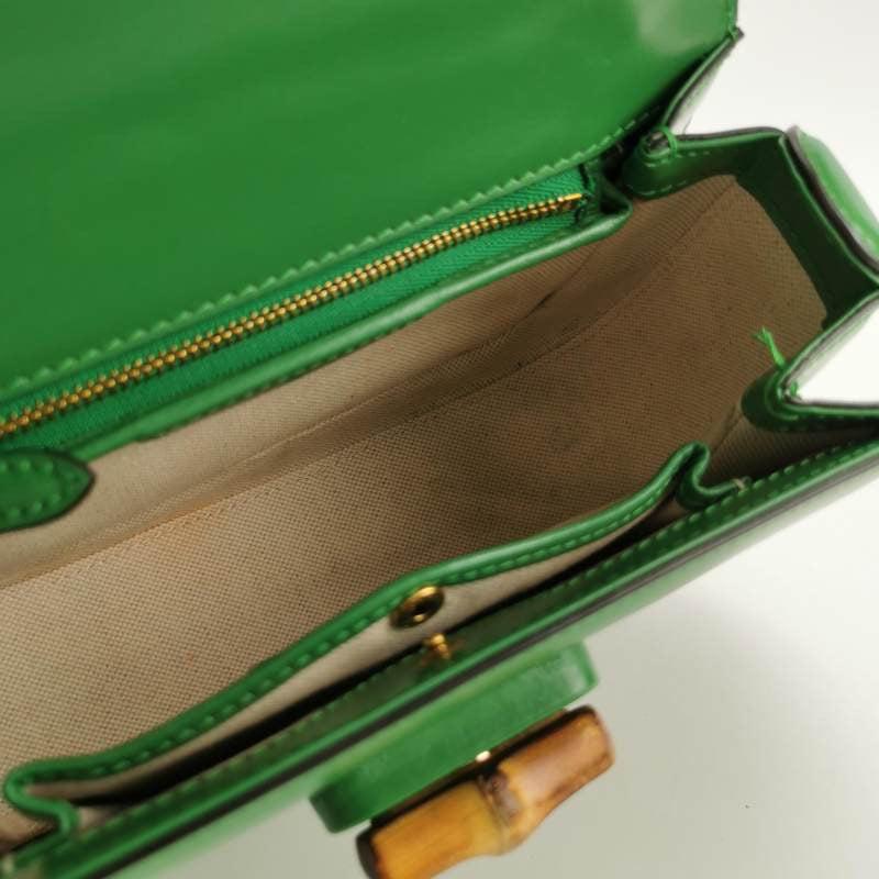 Gucci Bamboo 1947 Top Handle Bag Small Green Box Leather 5