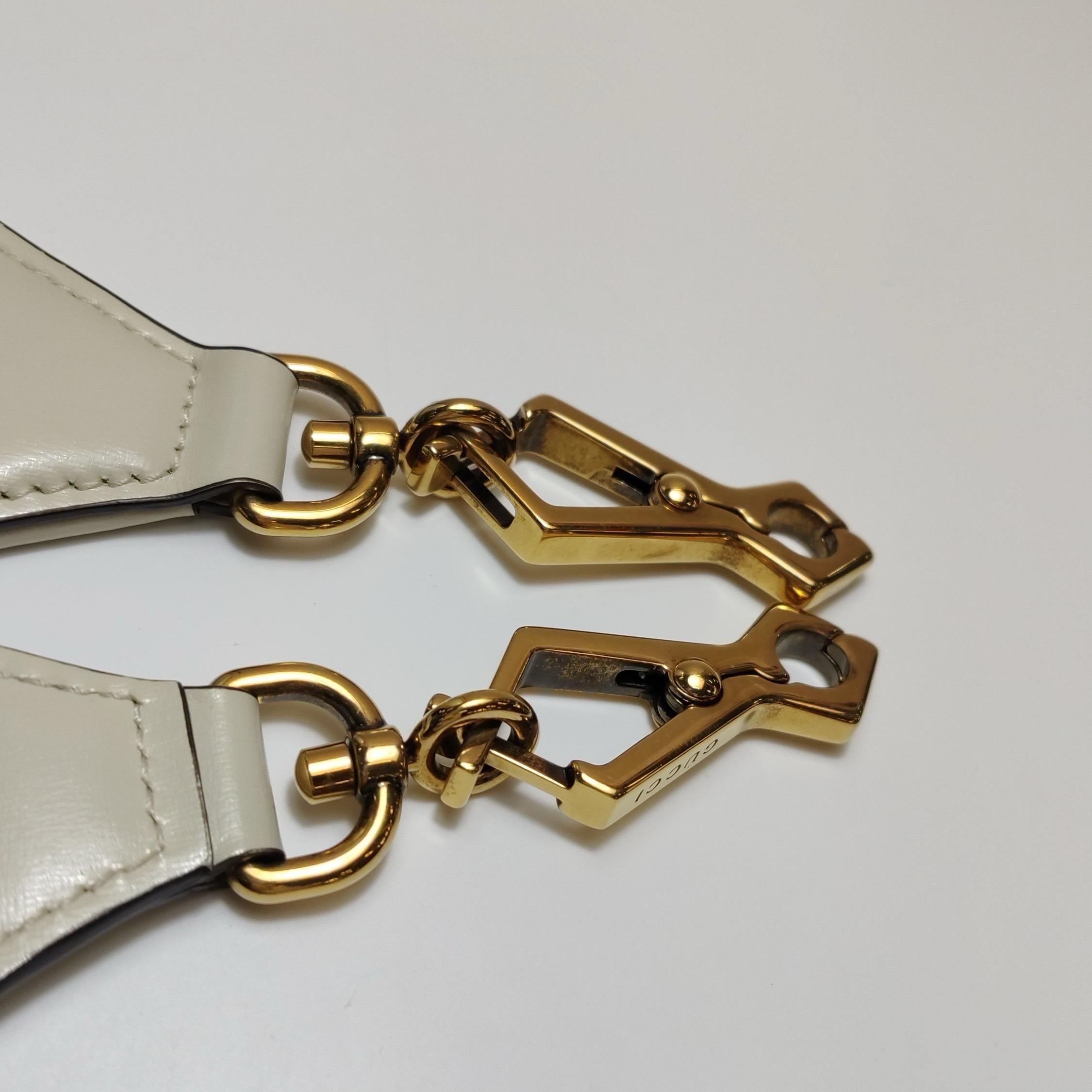 Gucci Bamboo 1947 Top Handle Bag Small White Box Leather Canvas Strap For Sale 12