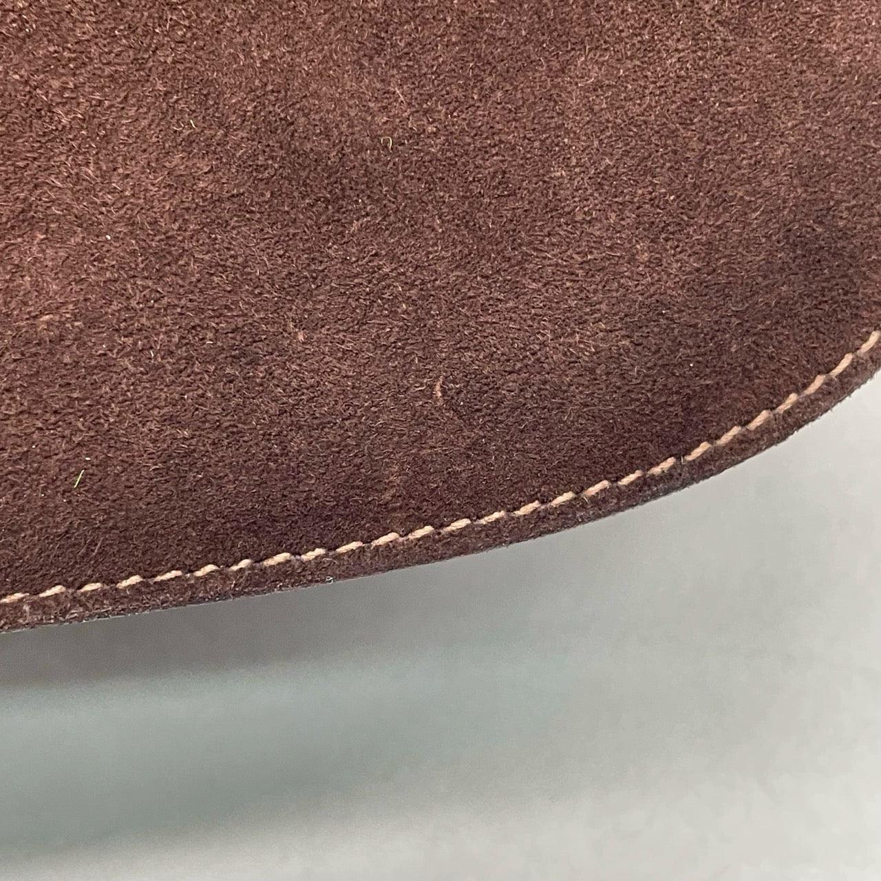 Gucci Bamboo 1947 Top Handle Bag Suede Leather Medium Dark Chocolate Brown 11