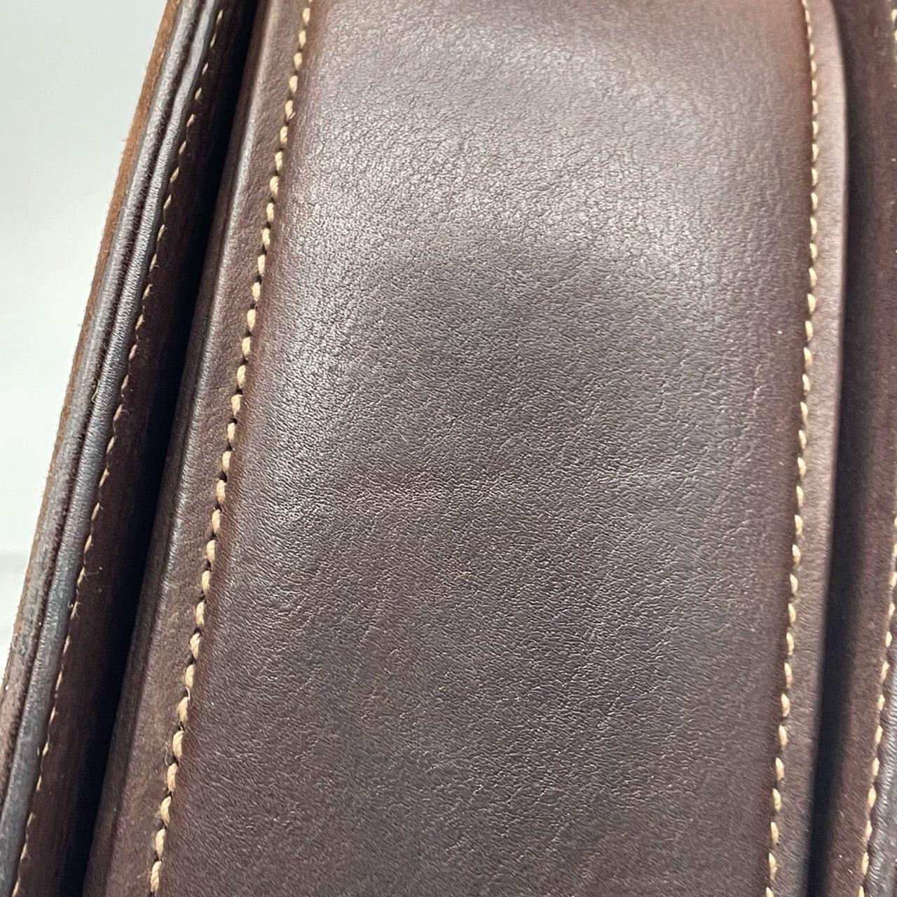 Gucci Bamboo 1947 Top Handle Bag Suede Leather Medium Dark Chocolate Brown 12