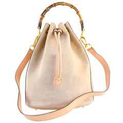 Gucci Bamboo 2way 222895 Pink Suede Leather Hobo Bag