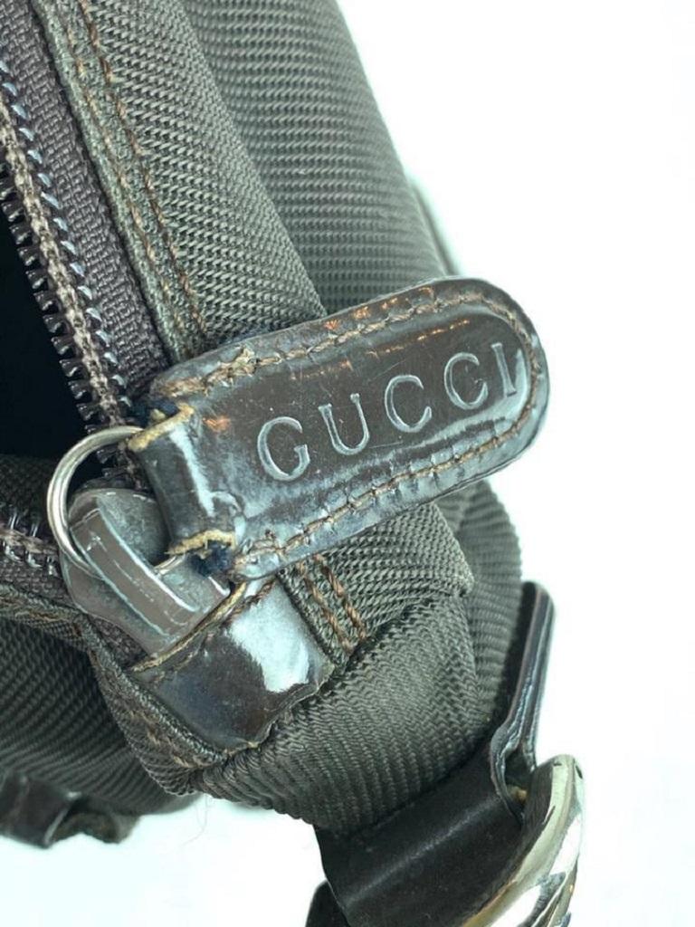 Gucci Bamboo 2way 9ga629 Brown Nylon Hobo Bag For Sale 2