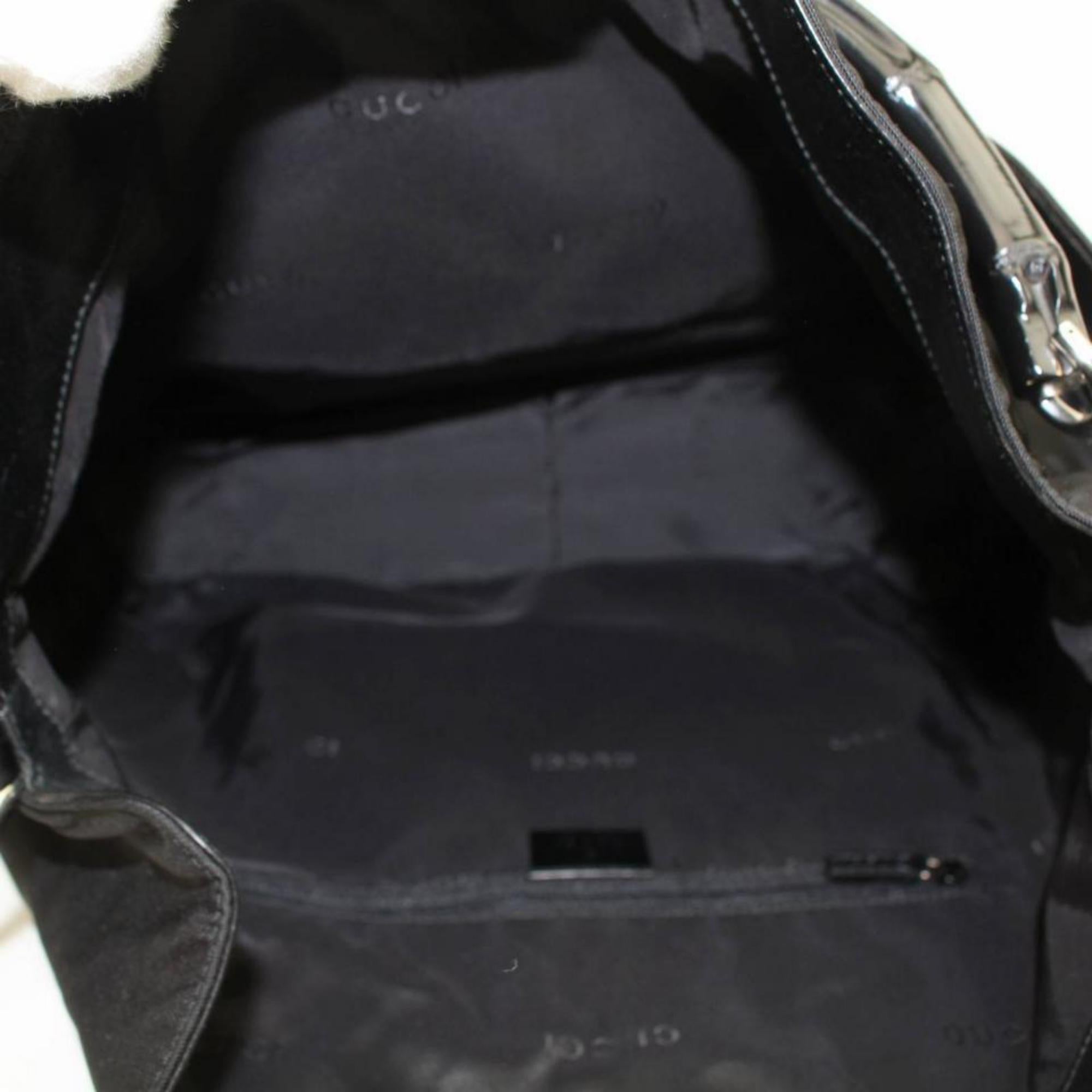 Gucci Bamboo 2way Hobo 868599 Black Nylon Shoulder Bag For Sale 7