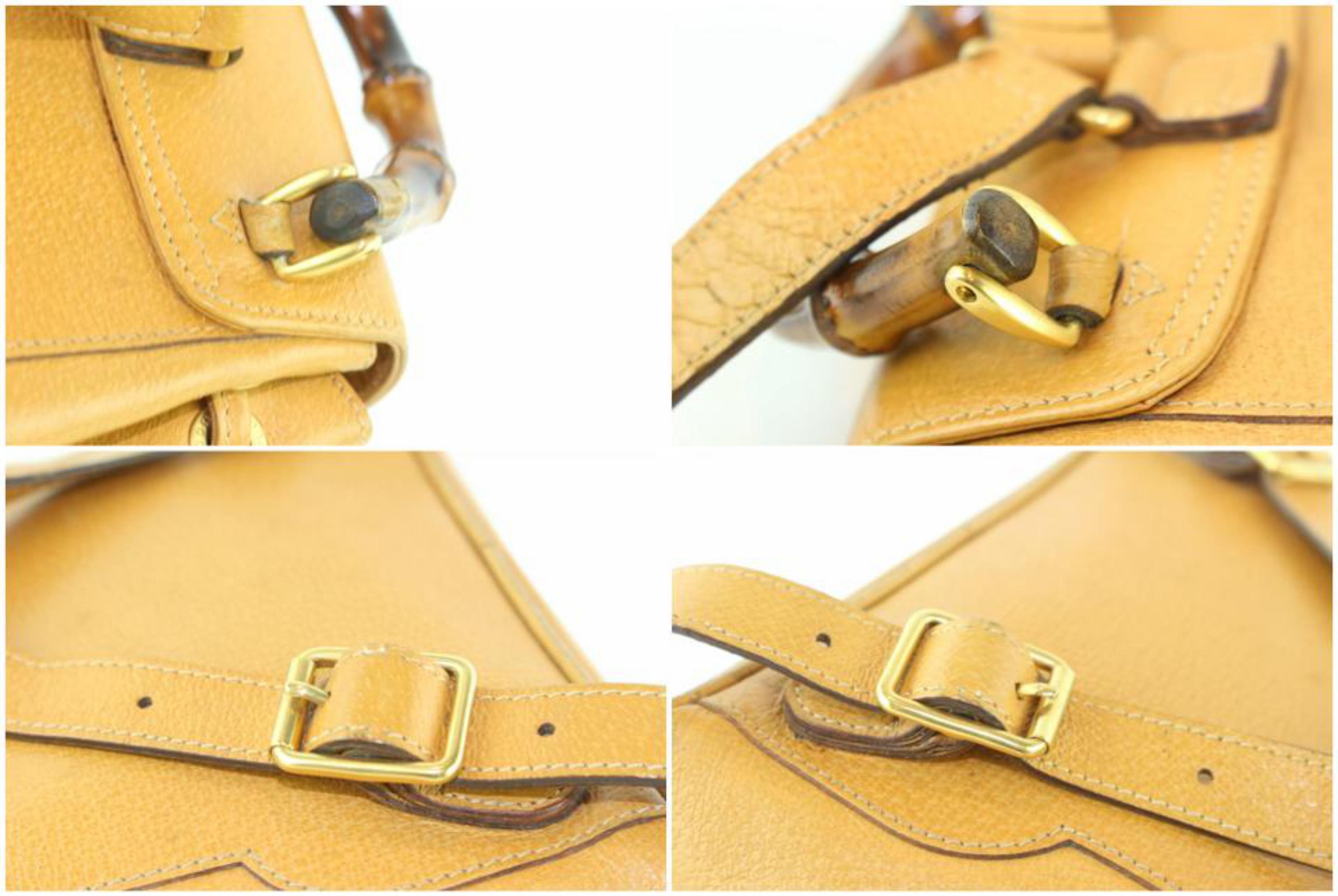Gucci Bamboo 6gz1129 Tan Leather Backpack For Sale 8
