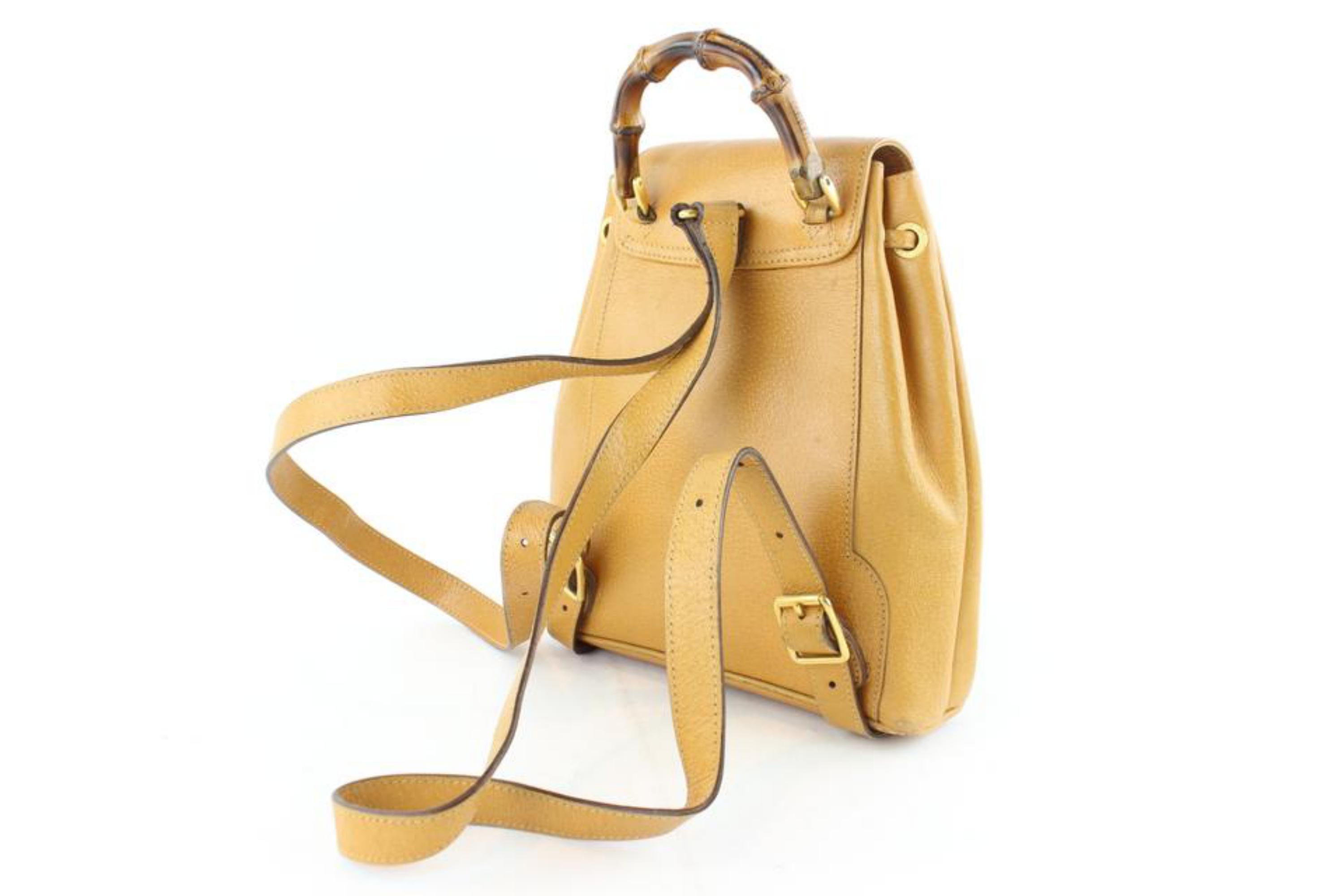 Gucci Bamboo 6gz1129 Tan Leather Backpack For Sale 1