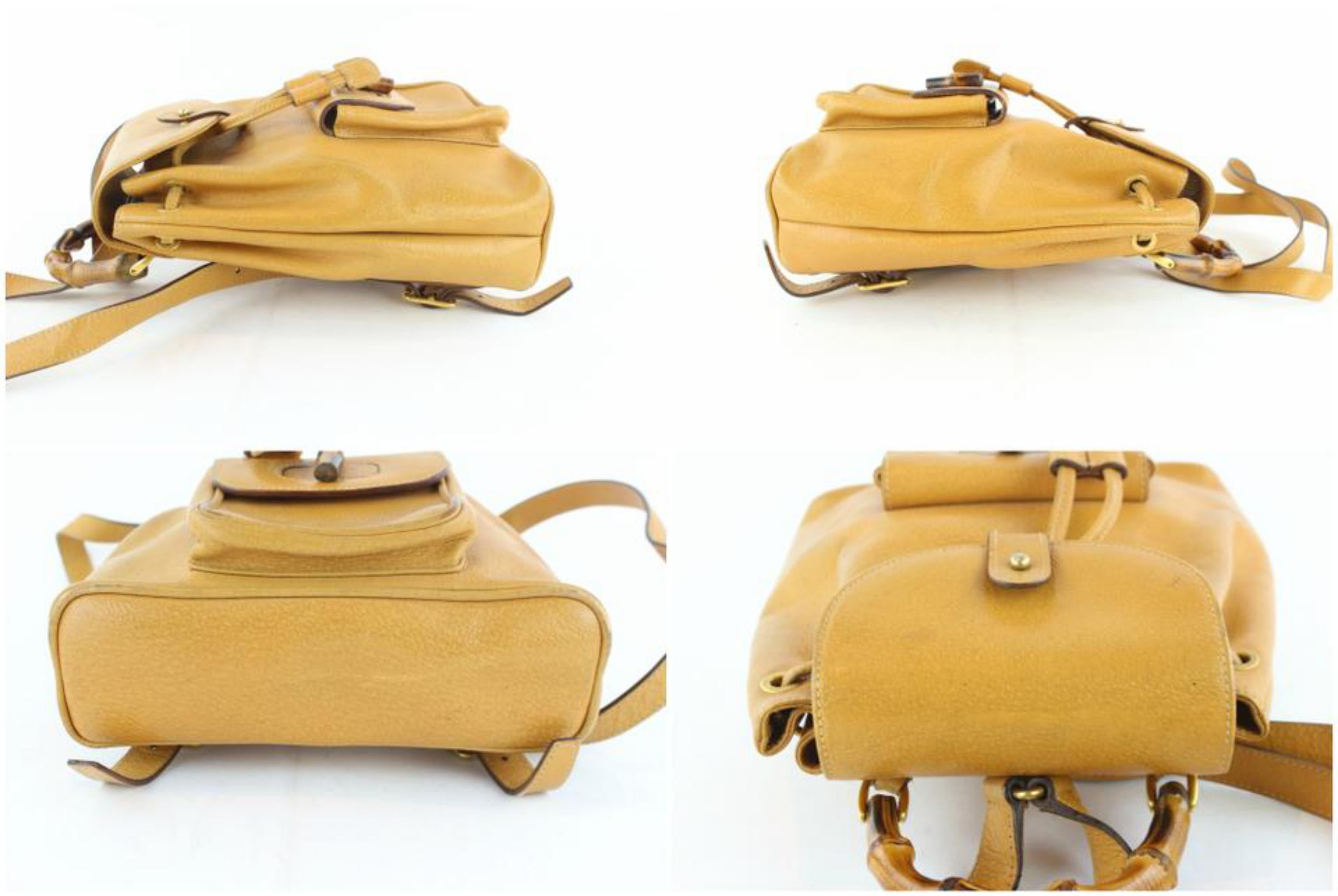 Gucci Bamboo 6gz1129 Tan Leather Backpack For Sale 2
