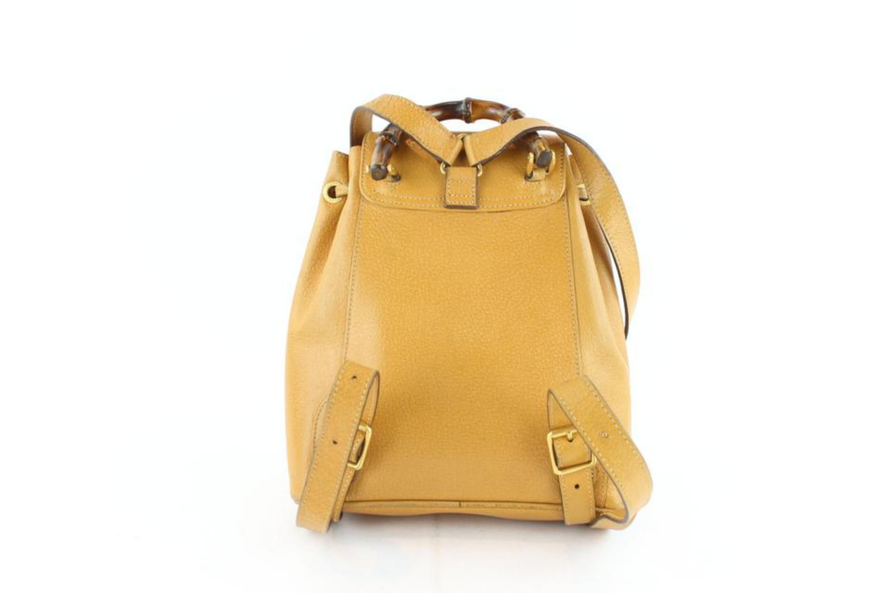 Gucci Bamboo 6gz1129 Tan Leather Backpack For Sale 3
