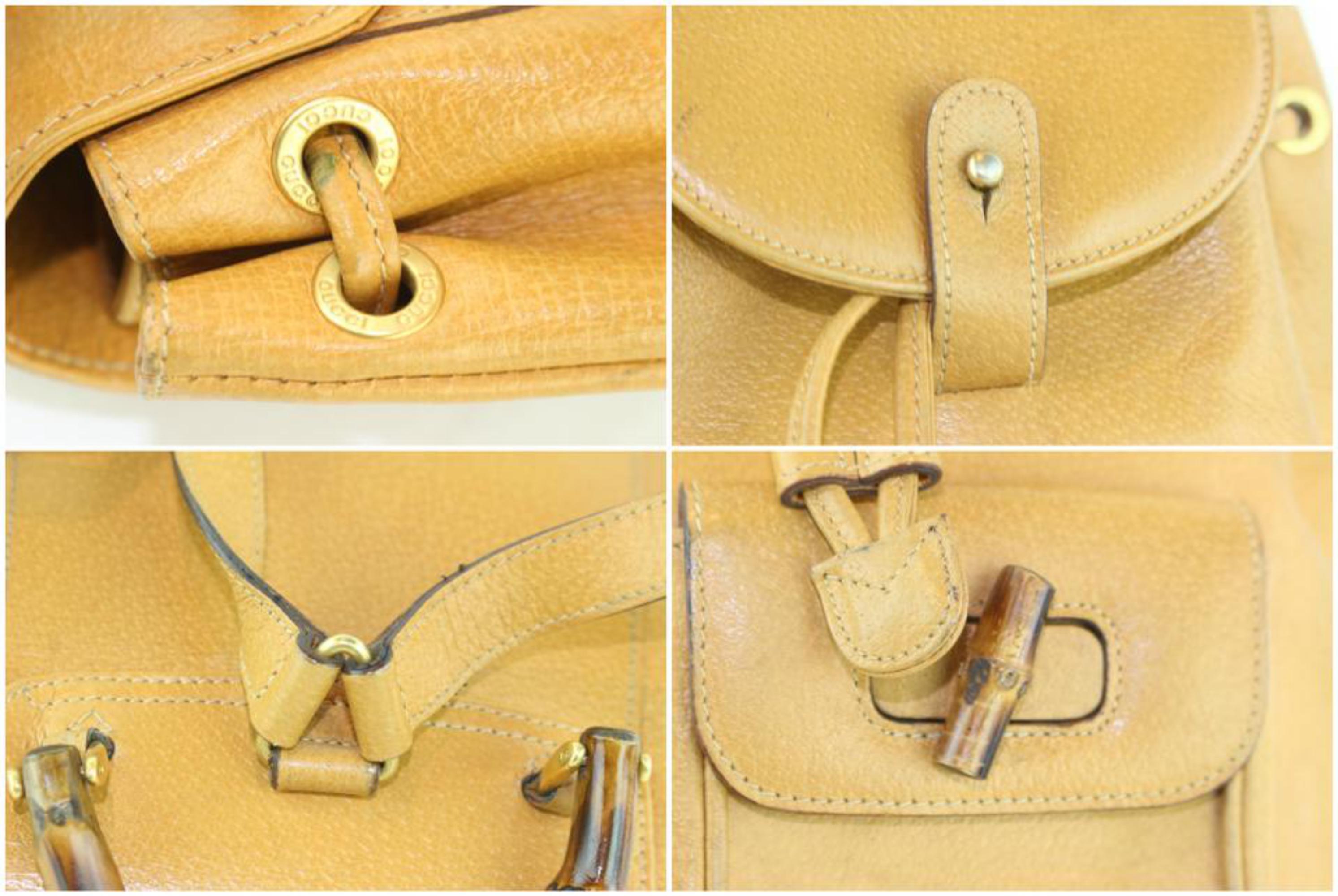 Gucci Bamboo 6gz1129 Tan Leather Backpack For Sale 4