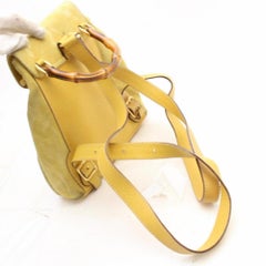 Gucci Bamboo 867509 Yellow Suede Leather Backpack