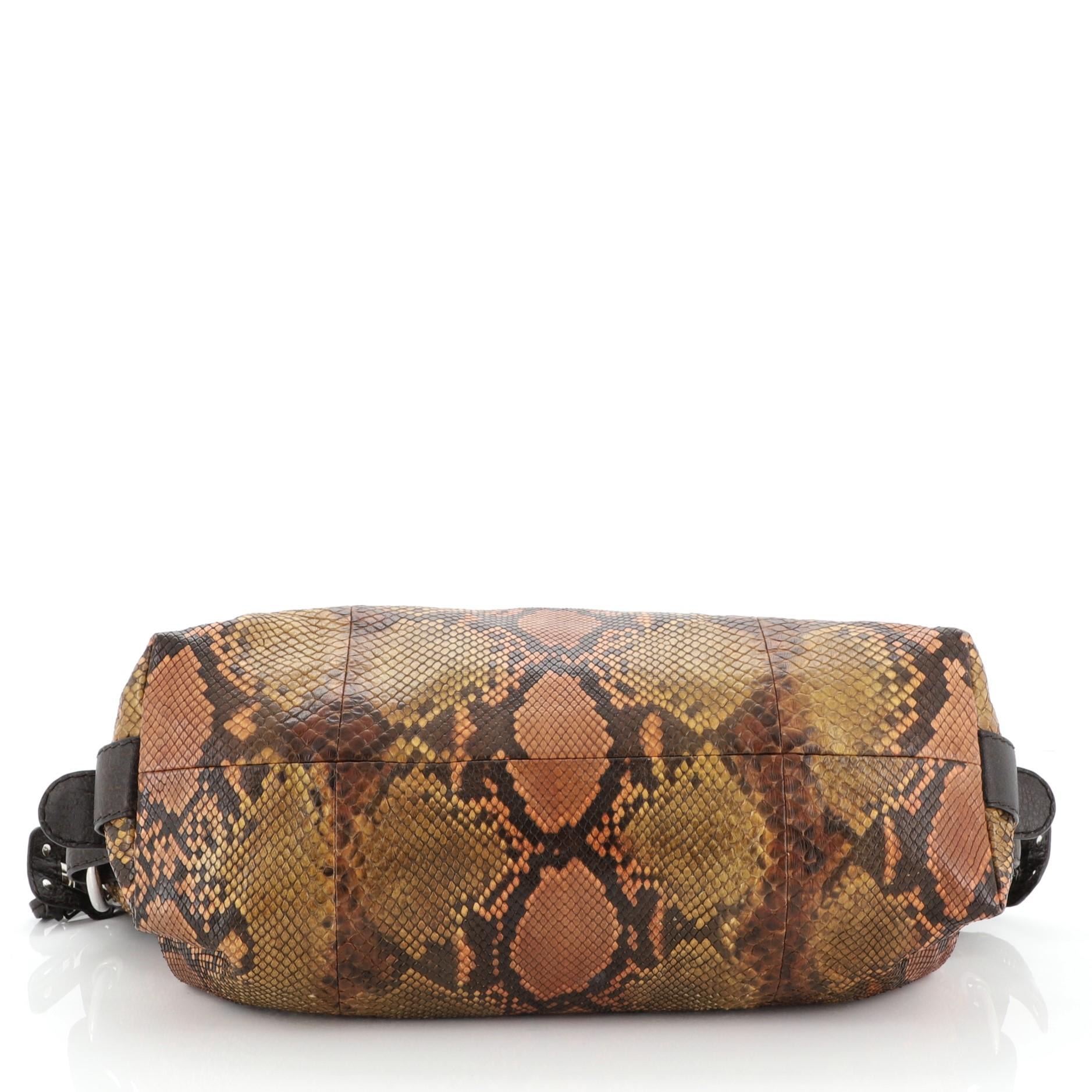 Gucci Bamboo Bar Shoulder Bag Python Medium In Good Condition In NY, NY