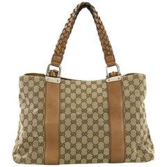 Gucci Bamboo Bar Tote GG Canvas Medium