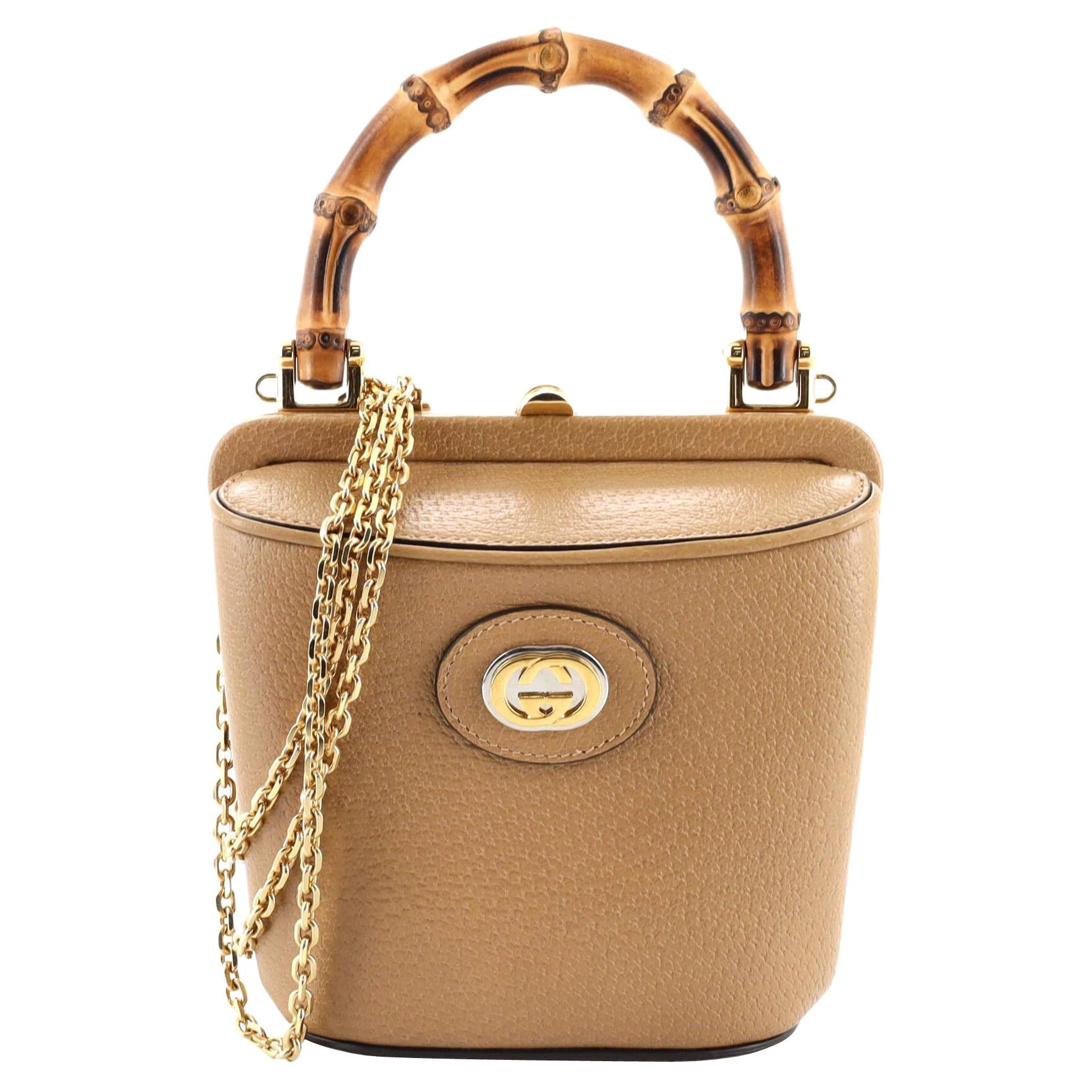 Gucci Bamboo Bucket Bag Leather Mini