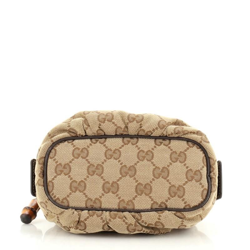 Gucci Bamboo Cosmetic Case GG Canvas Small In Good Condition In NY, NY