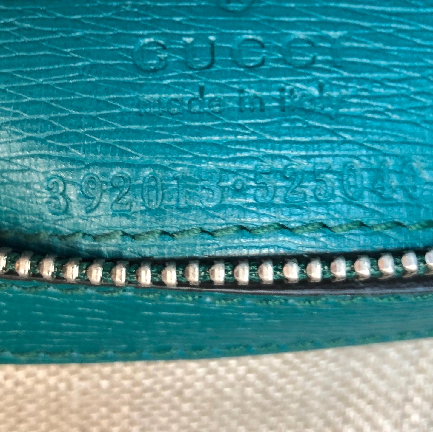 Blue Gucci Bamboo Daily Top Handle Bag Blooms Print Leather Medium