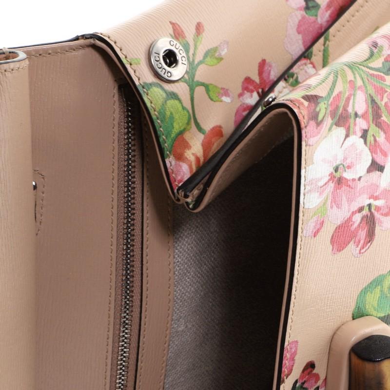 Gucci Bamboo Daily Top Handle Bag Blooms Print Leather Small In Good Condition In NY, NY