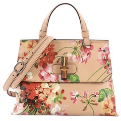 Gucci Bamboo Daily Top Handle Bag Blooms Print Leather Small