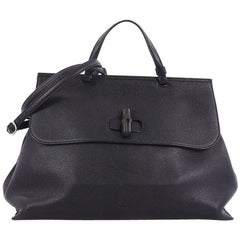 Gucci Bamboo Daily Top Handle Bag Leather Large