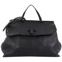 Gucci Bamboo Daily Top Handle Bag Leather Large