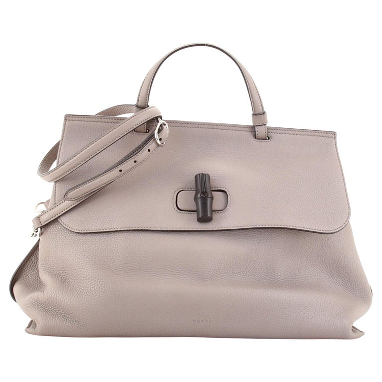 Gucci Bamboo Daily Top Handle Bag Leather Large For Sale at 1stDibs