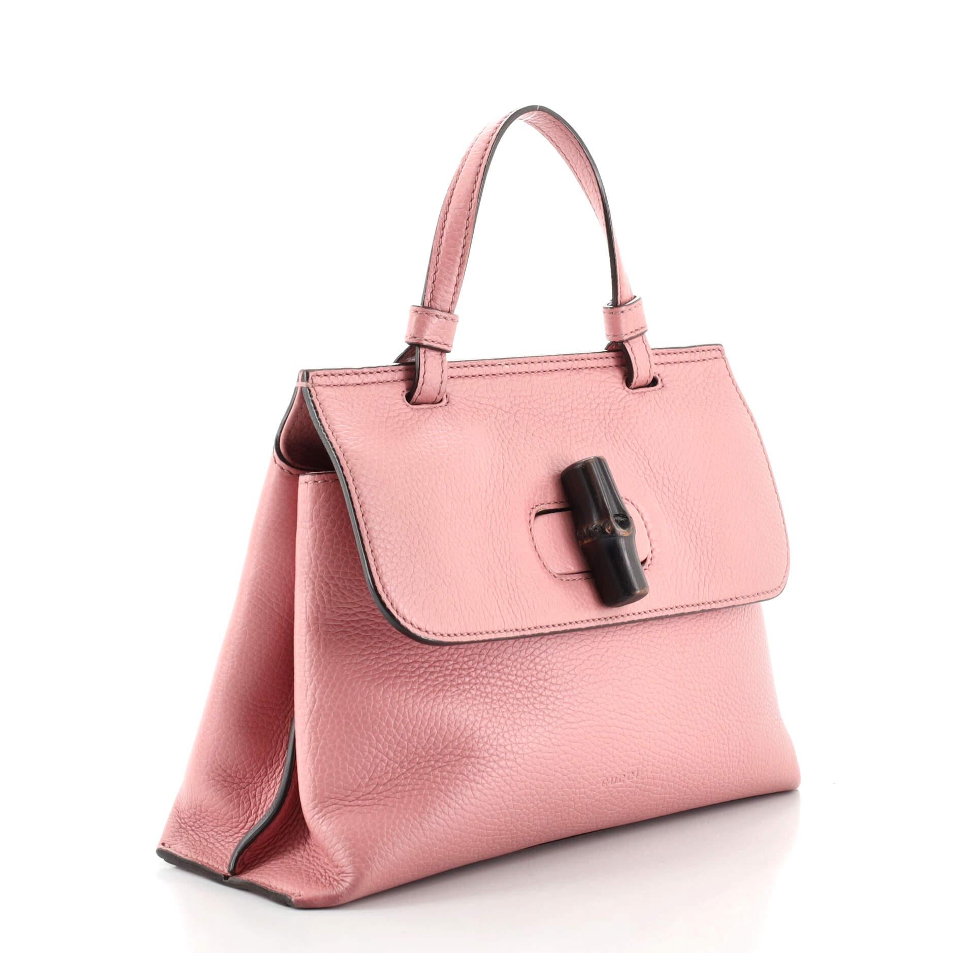 Gucci Bamboo Daily Top Handle Tasche aus Leder (Braun)