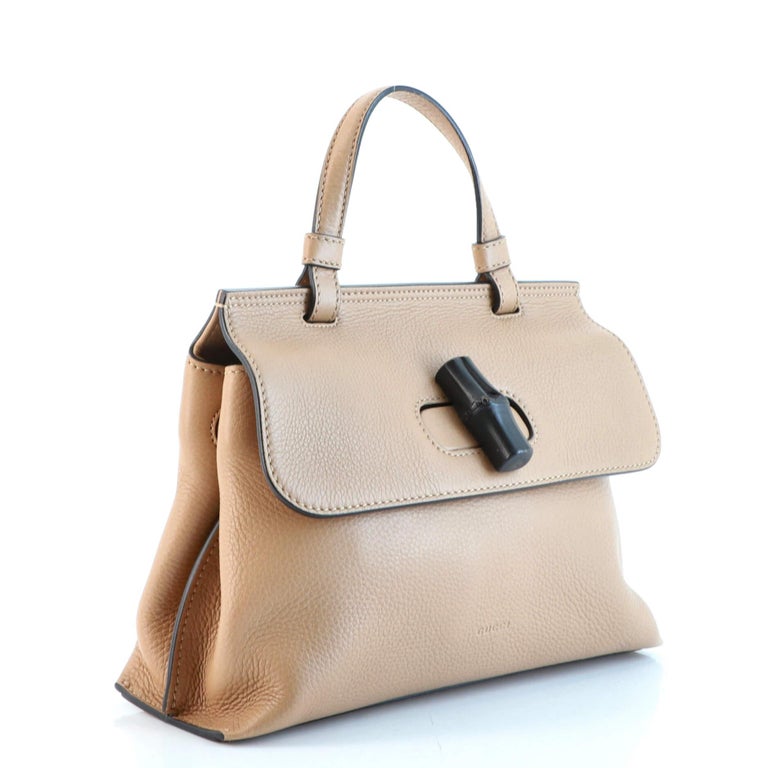 Gucci Bamboo Daily Top Handle Bag Leather Small For Sale at 1stDibs