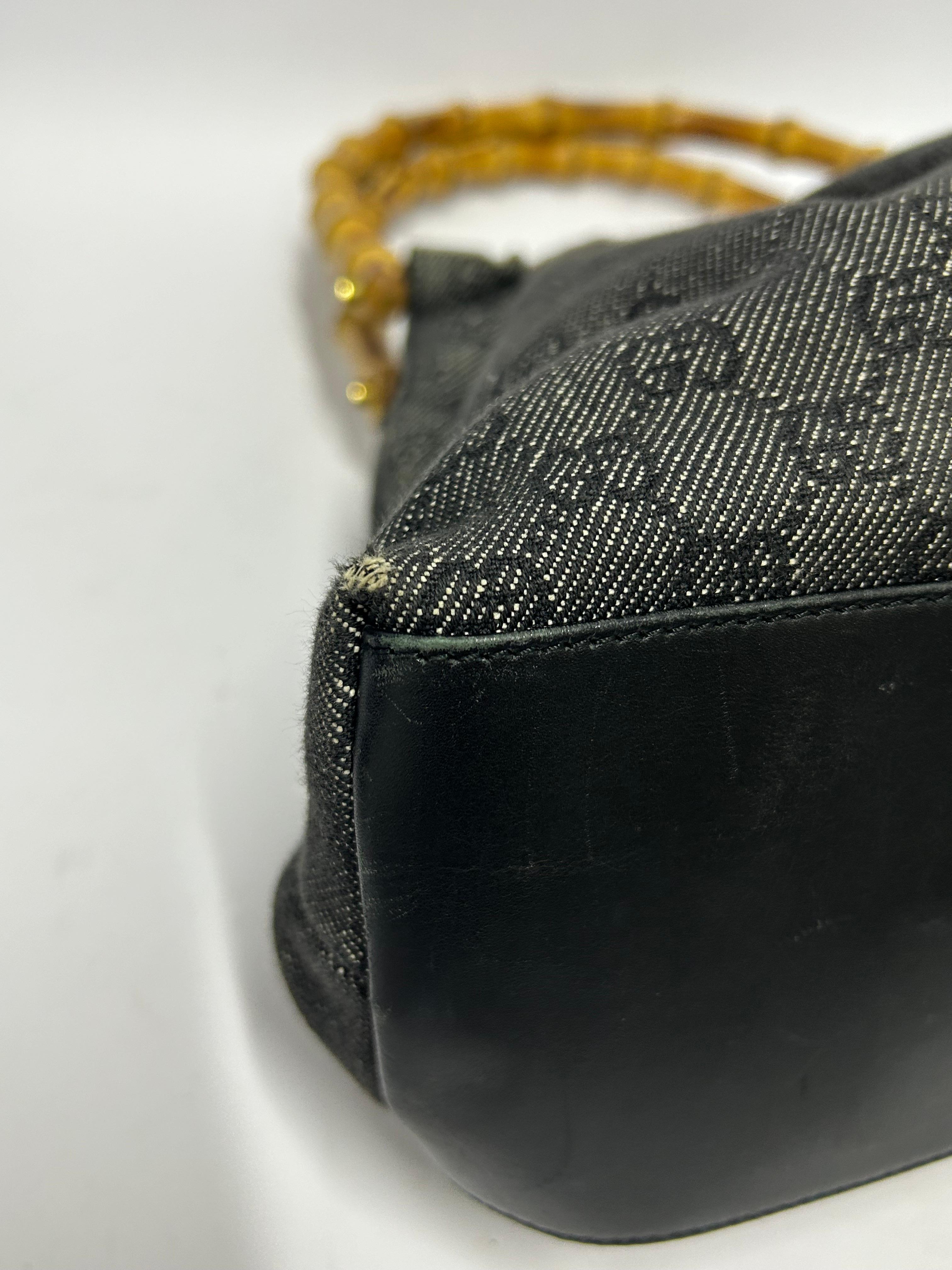 Gucci Bamboo Denim Bag For Sale 7