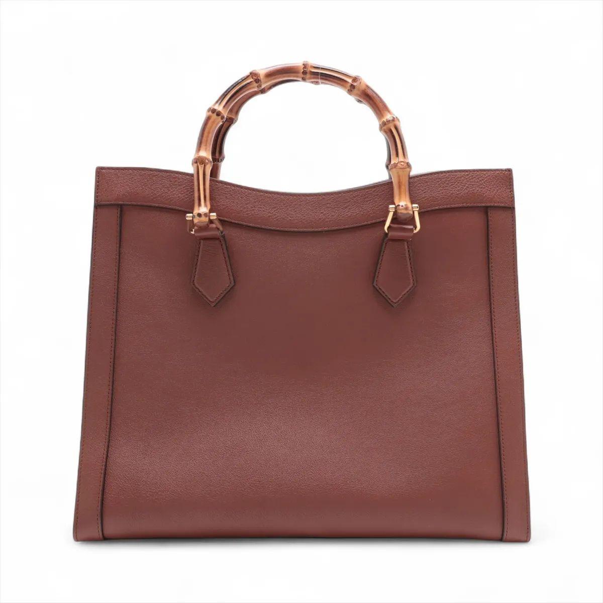 Gucci - Sac à main en cuir Bamboo Diana - Marron Bon état - En vente à Humacao, PR