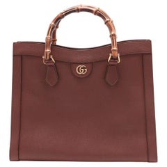 Gucci - Sac à main en cuir Bamboo Diana - Marron