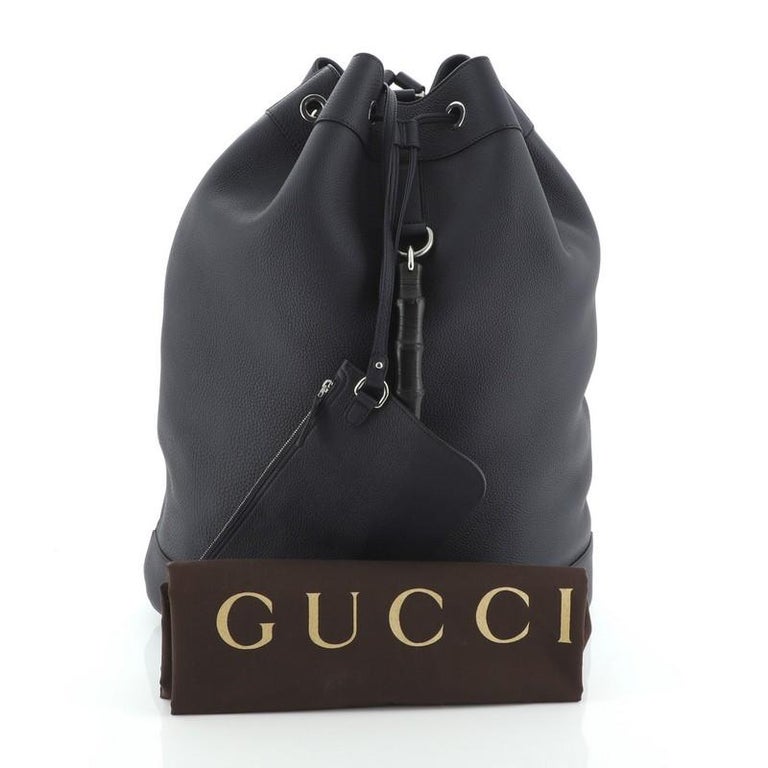 Gucci Bamboo Drawstring Backpack Leather For Sale At 1stdibs