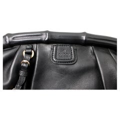 Gucci Bamboo Frame Black Calfskin Leather Clutch