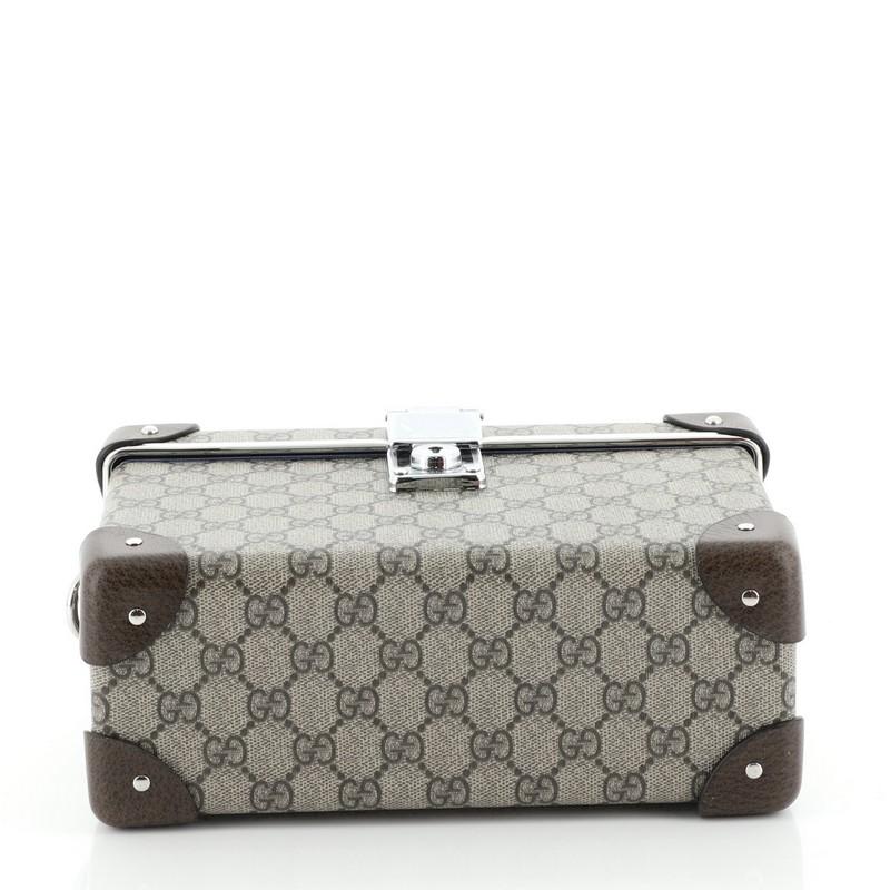 Gray Gucci Bamboo Globe-Trotter Vanity Case GG Coated Canvas