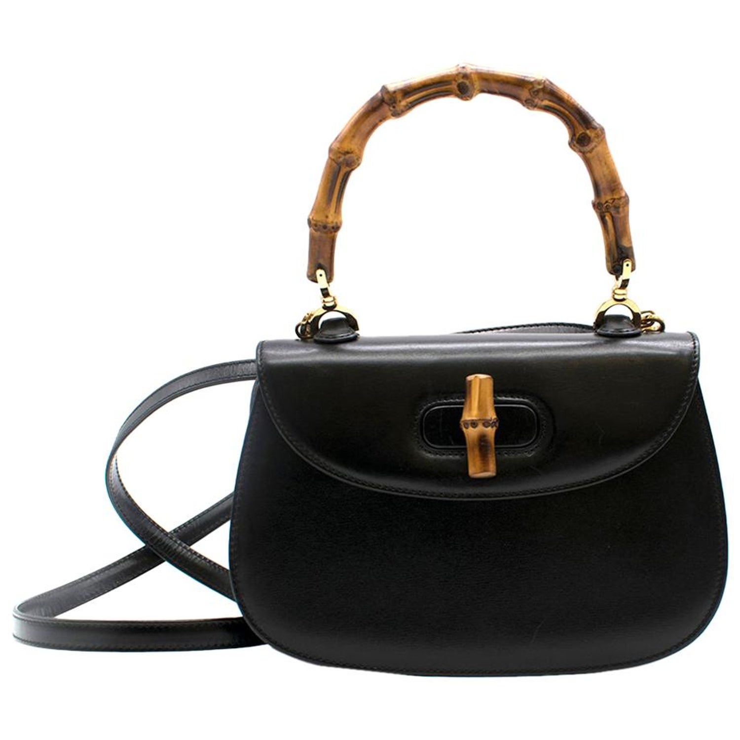 gucci bamboo black bag