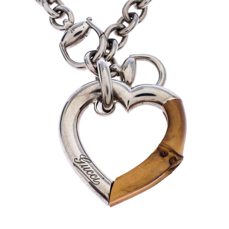 gucci bamboo heart necklace